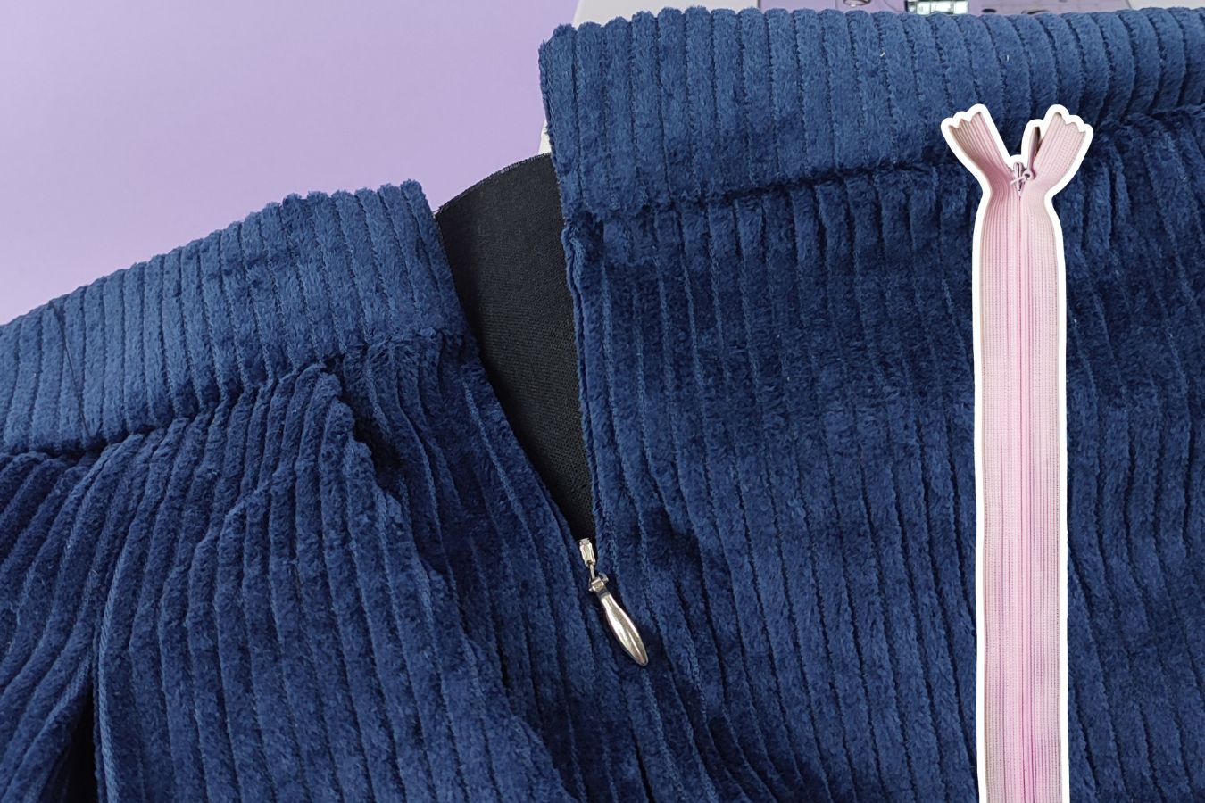 Nahtverdeckten Reißverschluss einnähen